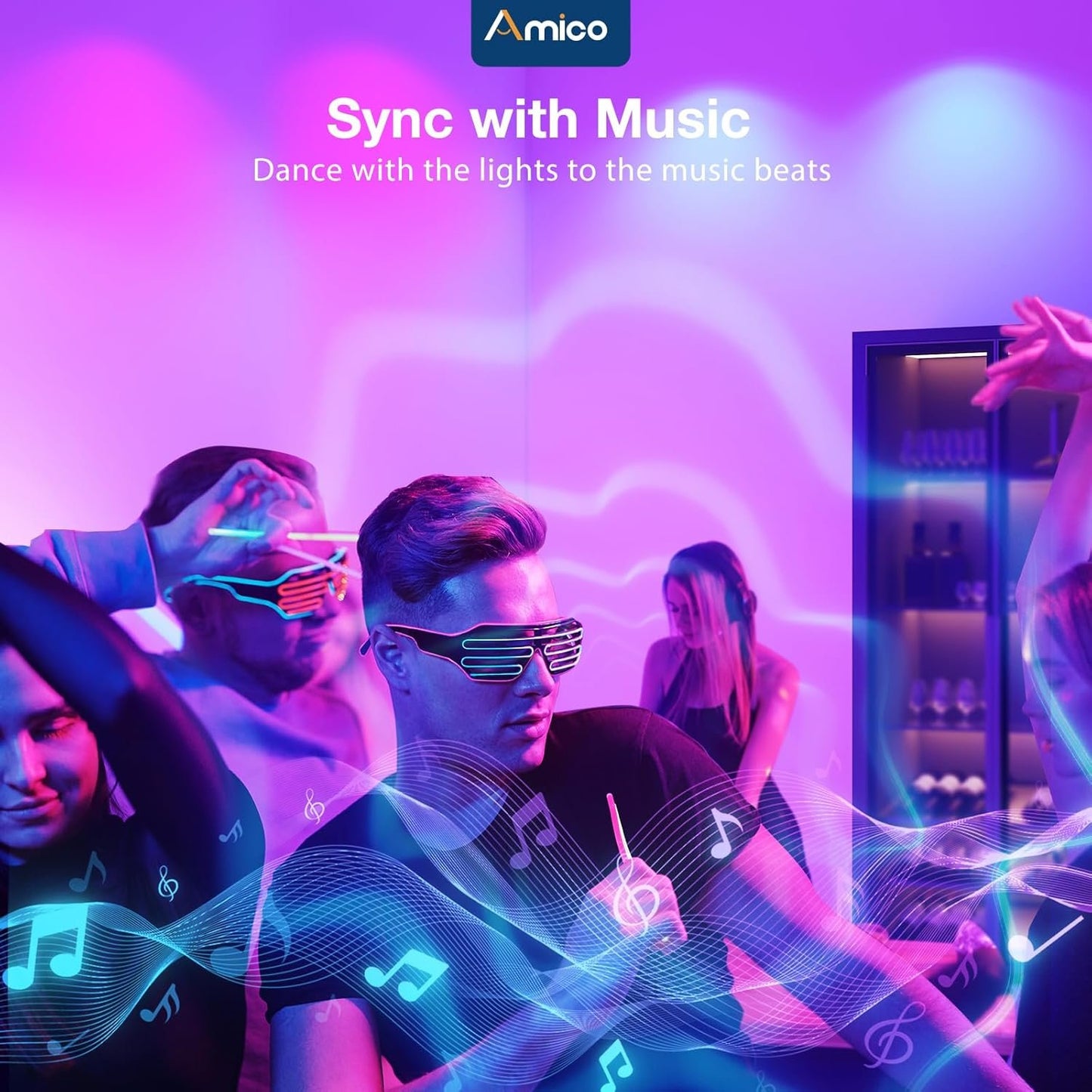 Amico 4 Pack 6 Inch Smart LED Recessed Lighting, WiFi Canless Downlight with Junction Box, RGB & 2700-6500K Color Changing, 12W=110W 1000LM, Voice&Remote&Group Control