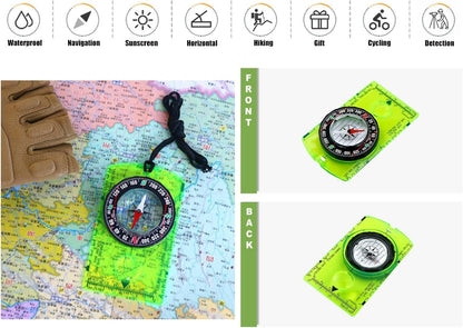 Lightweight Compass for Hiking | Precise Orienteering Compass for Outdoor | User Friendly Camping Gear, Lightweight Travel Supplies for Survival