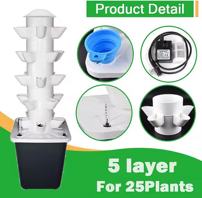 FXNFXLA Torre idroponica 2025, Kit per Sistema di Coltivazione idroponica Verticale con Pompa dell'Acqua, Timer, irrigazione Intelligente, per Erbe aromatiche, Frutta e Verdura