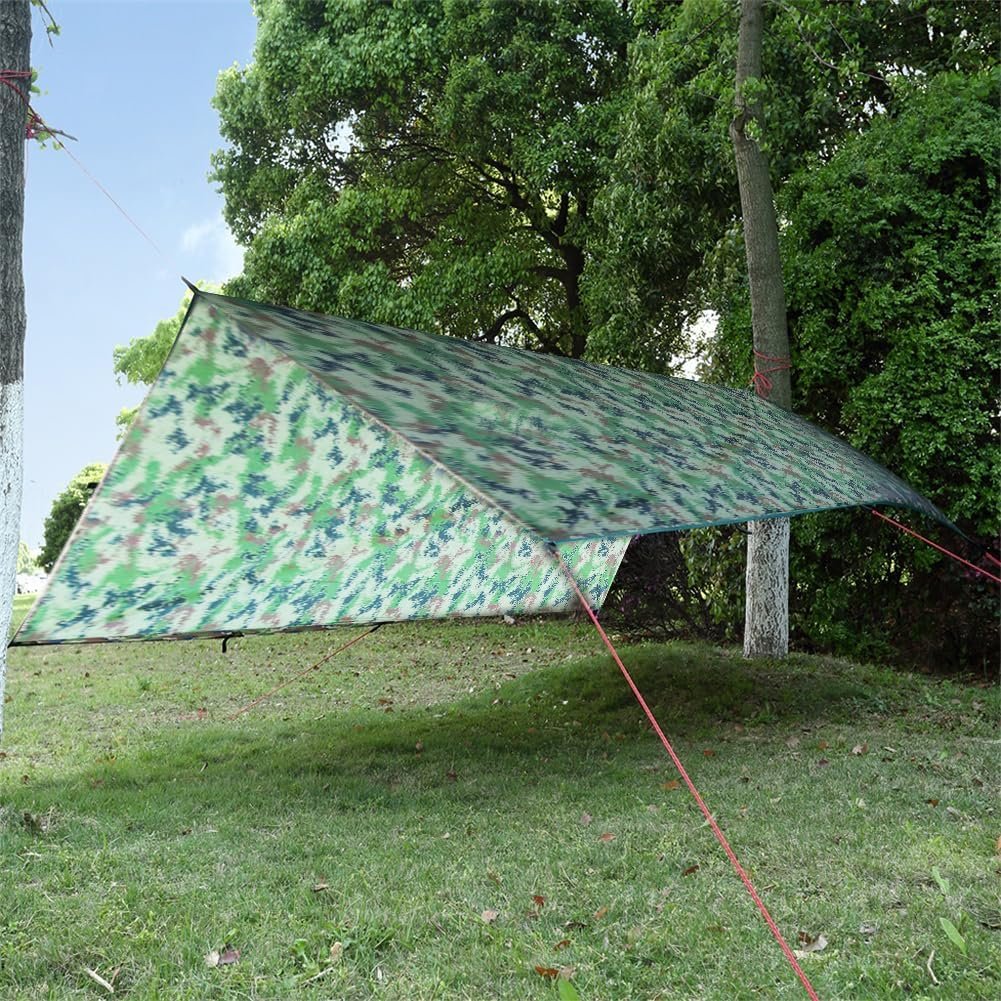 Joyzan Tent Tarp, Waterproof Camping Footprint Hammock Rain Fly Cover Rainfly Backpacking Survival Shelter Floor Ground Sheet Sunshade Beach Blanket Mat Hiking Travel Picnic Outdoor Park Lawn Grass