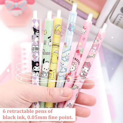 Melody School Supplies Set, Kawaii Cute Stationery Gift Set Including Gel Pens, Notebook,Pen Case,Stickers,Pins Badge,Lanyard,Sticky Note,Bookmark, Perfect Easter Birthday School Season Gifts for Kids