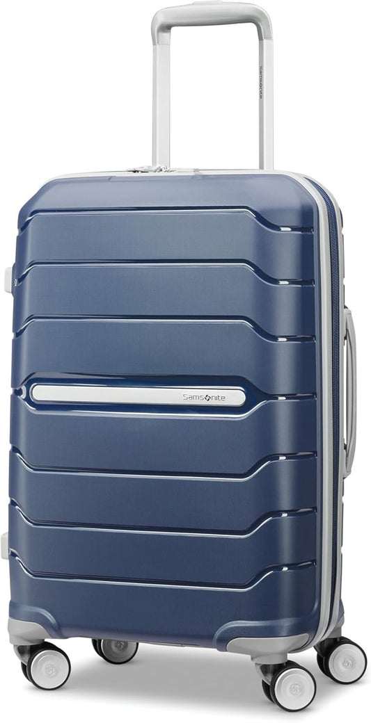 Samsonite Unisex-Adult Freeform Hardside Expandable with Double Spinner Wheels, Navy, Carry-On 21-Inch, Freeform Hardside Expandable with Double Spinner Wheels