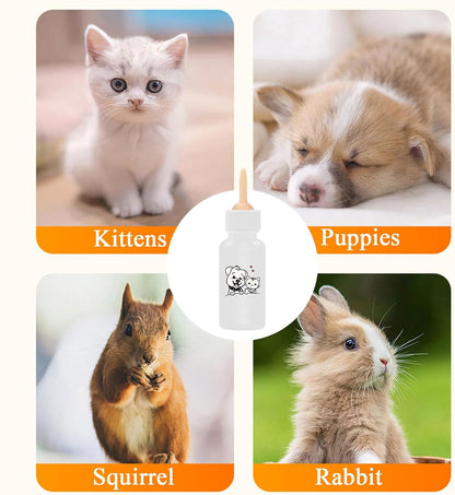 Kitten Feeding Bottle - Dog Bottles for Nursing Babies | Small Puppy Feeder Portable Nipples Feeding Watering Supplies for All Breeds of Kittens
