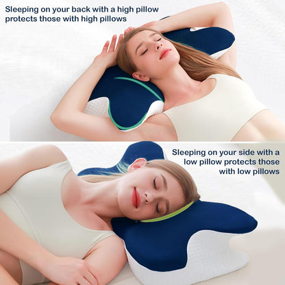 Cervical Pillow for Neck, Memory Foam Pillow for Neck Pain Relief, Ergonomic Side Sleeper Pillow for Sleeping, Orthopedic Memory Foam Pillows, for Support Shoulder Side Back Stomach