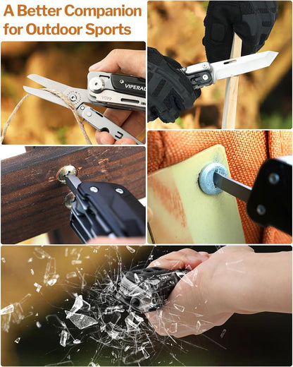 VIPERADE VAK4 Multitool Pocket Knife for Men, Multifunctional 21-in-1 Multitool Pocket Knife with Pouch, Outdoor Camping Survival and Everyday Use (VAK5)