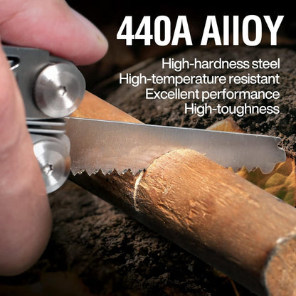 MIAOKE Multitool 23 in 1 with Premium Gift Box, Screwdrivers Saw Screwdrivers Bottle Opener Pliers Camping Knife Cool Gadgets for Men, Best Gift for Boyfriend Son Dad Him Husband, (Silver-Discover)