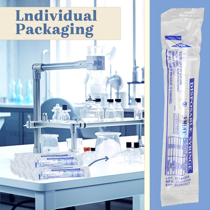 25Pack 3ml with 23 G Individual Package Suitable for Industrial, Scientific, Measuring, Watering, Pet Feeding, Oil or Glue Applicator