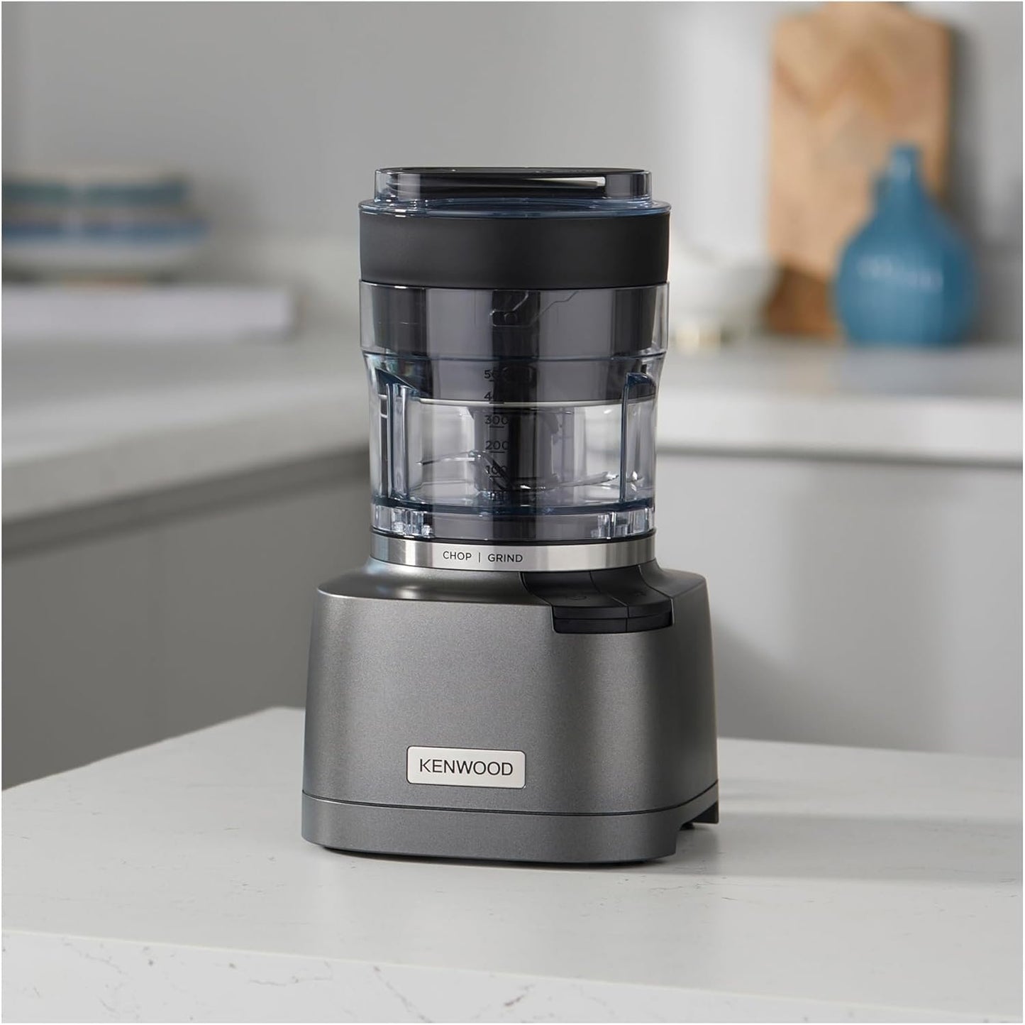 Kenwood Duo Prep CHP80.000SI, Food Chopper and Grinder 2-in-1 with Serrated Quadblades, High Speed Compact Grinder, Non Slip Base, Dishwasher Safe, 800W, Silver