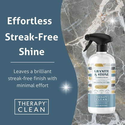 Therapy Clean Home Essentials Bundle - Cleaning Supplies Bundle Kit New Home - House Cleaning Kit - Household Gift Set - Stainless, Granite, Bathroom and Wood with Microfiber Cloths
