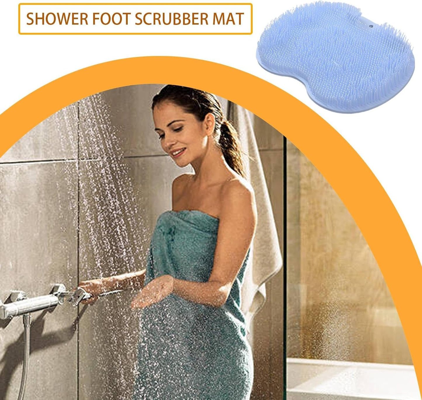 Shower Foot Scrubber Mat, Non-Slip Bath Wash Pad, Quick-Dry Feet Scrubber for Bathroom, Bathtub, Hotel, Poolside, Foot Care Cleaning Tool, Showers Essential, Blue/Pink/Green