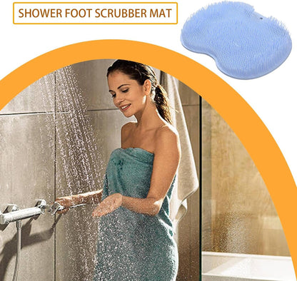 Shower Foot Scrubber Mat, Non-Slip Bath Wash Pad, Quick-Dry Feet Scrubber for Bathroom, Bathtub, Hotel, Poolside, Foot Care Cleaning Tool, Showers Essential, Blue/Pink/Green