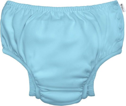 green sprouts i Play. by Snap Reusable Swim Diaper | No Other Diaper Necessary, UPF 50+ Protection,Aqua,5T