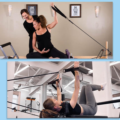 NVAAV 2PCS Pilates Double Loop Straps for Reformer Feet - Fitness and Yoga Equipment - D-Ring Exercise Straps for Gym and Home Workouts
