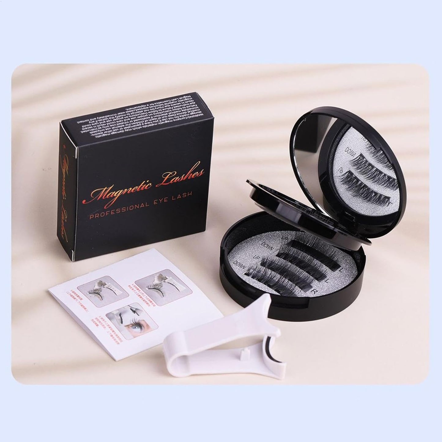Magnetic Eyelashes - Waterproof 3D EyeLashes with Applicator, 2 Pair Reusable Eye Makeup Accessories, No Glue Eye Lash for Women, Girls