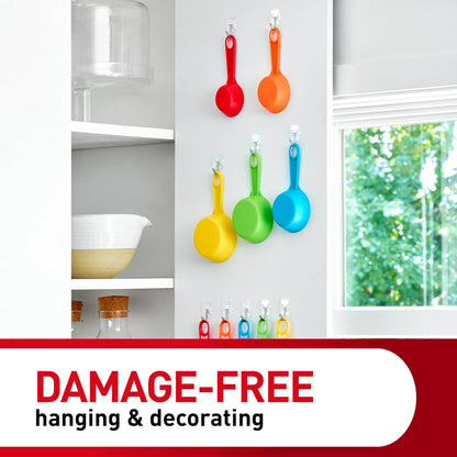 Command Small Clear Wire Toggle Hooks, 40 Hooks and 48 Command Strips, Damage Free Hanging Wall Hooks with Adhesive Strips, Adhesive Hooks for Hanging, Organization and Storage, Holds up to 0.5 lb