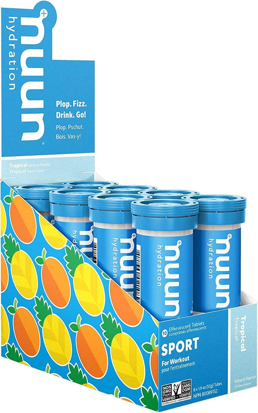 Nuun Active 3161008 Nuun Sport Hydrating Electrolyte Tablets, Tropical, 8 count