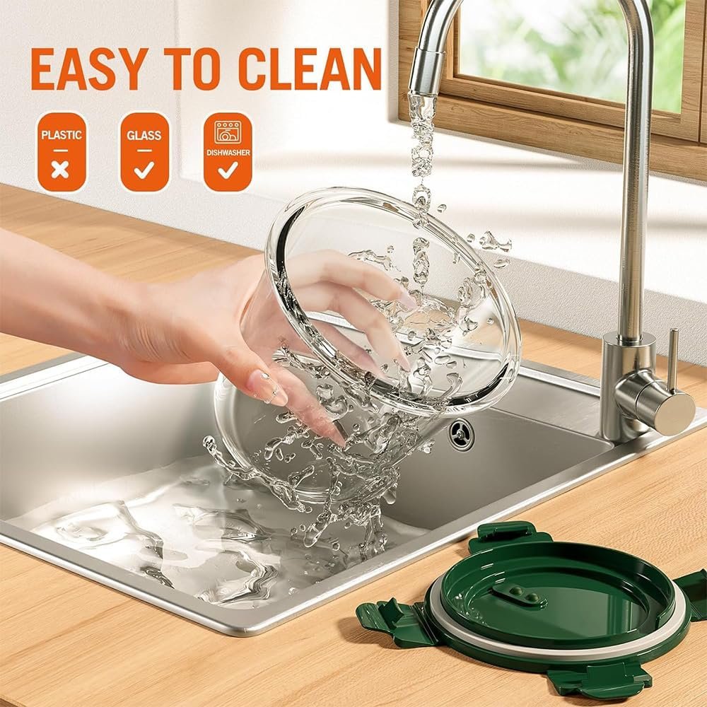 4 Pack Glass Meal Prep Containers with Airtight Lids, Leak-proof Soup Stew Food Storage & Meal Prep Container, Reusable Glass Soup Containers Overnight Oats Containers for Leftover, Soup, Fruit