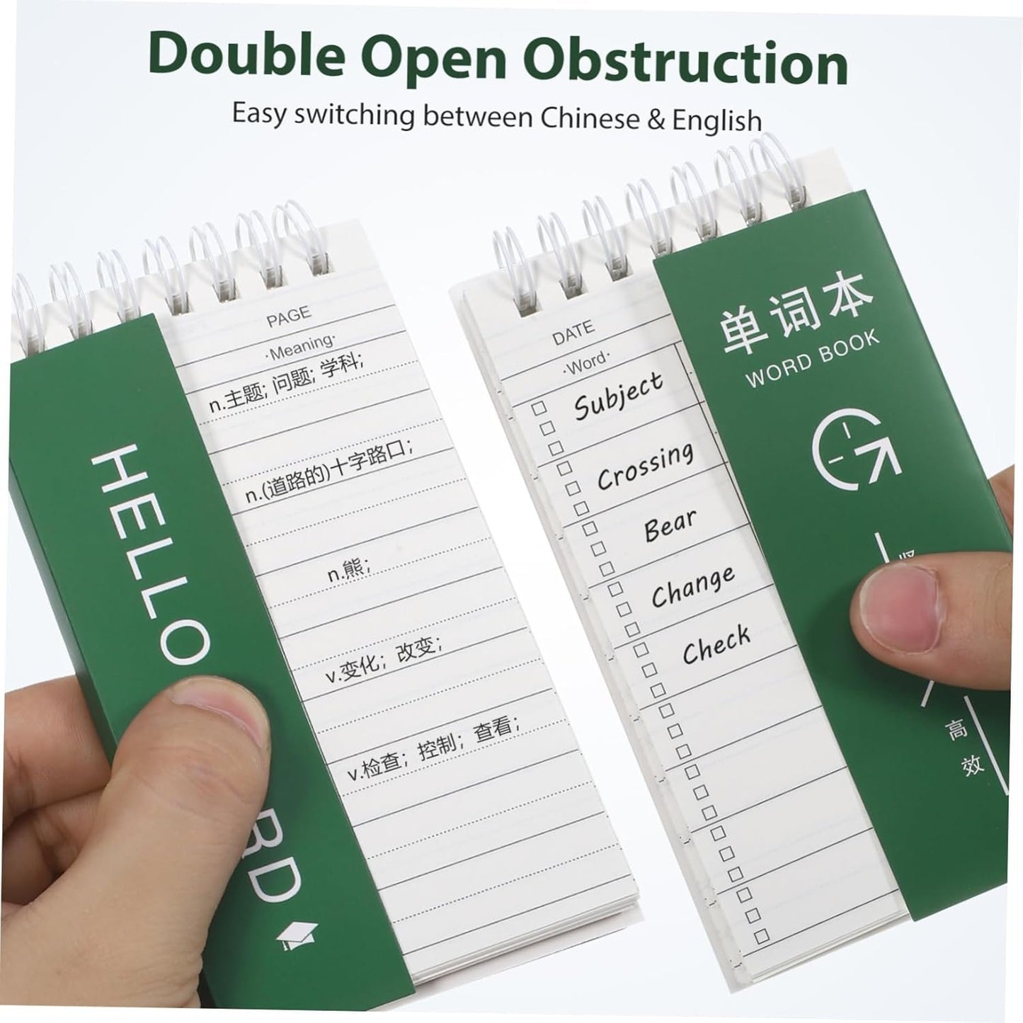 STOBOK English Words Language Vocabulary Notepads 3pcs Writing Reciting Book Planner Students Stationery Writing Notepad Students Notepad