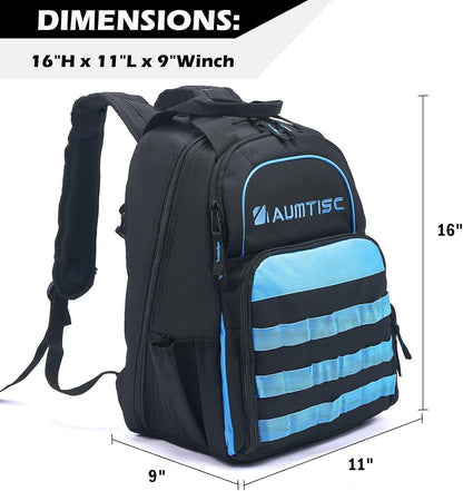 AUMTISC Tool Backpack Heavy Duty for Electrician Backpack Tools Bag with Multi Pocket Organizer for Jobsite Construction HVAC Techs Work Backpack
