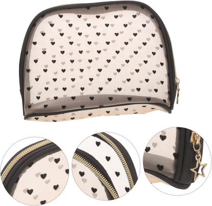 BESPORTBLE Women's Makeup Bag Portable Travel Cosmetic Organizer Two Layers Transparent Case for Make Up and Camping Accessories, Black, modern