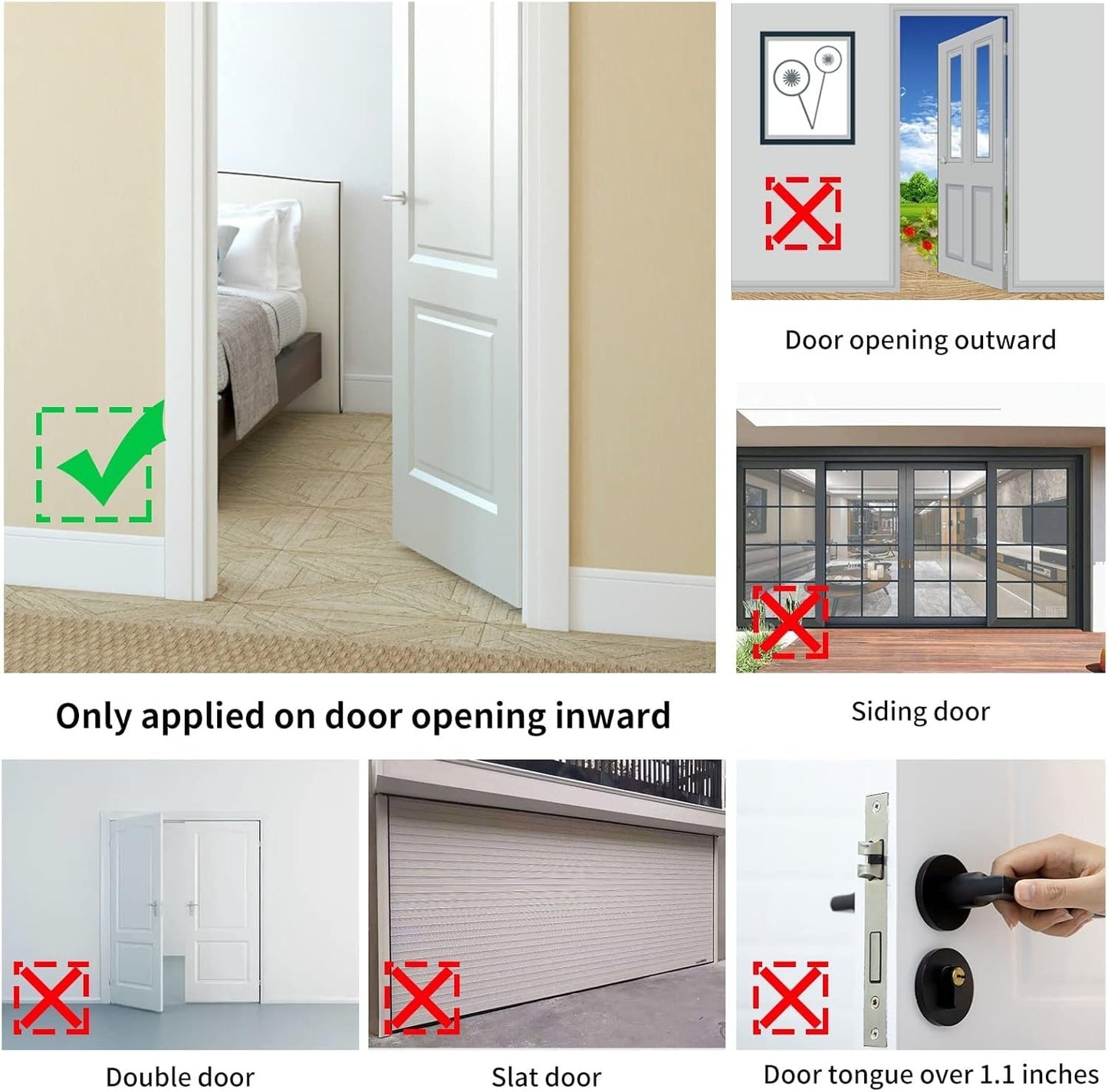 Portable Door Lock 2Pack Extra Lock for Additional Privacy and Safety in Home,Hotel and Apartment,Prevent Unauthorized Entry,Protect Family Security in Traveling,Home,Bedroom,Hotel,Apartment,AirBNB