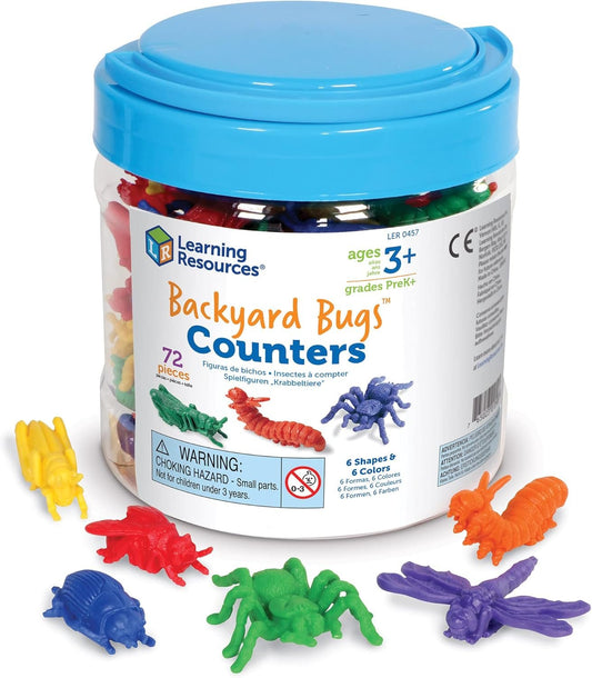 Learning Resources LER0457 Backyard Bugs Counters, Educational Counting and Sorting Toy, Set of 72