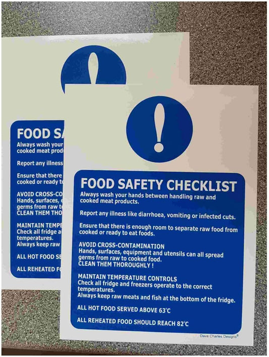 Pack of 2 Kitchen Safety Signs Self Adhesive Vinyl Stickers A5 150mm x 200mm The Est Health and Safety