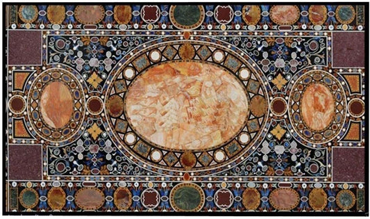crafts look Marble Inlay Dining Table Top Pietra Dura Stone Inlaid Table