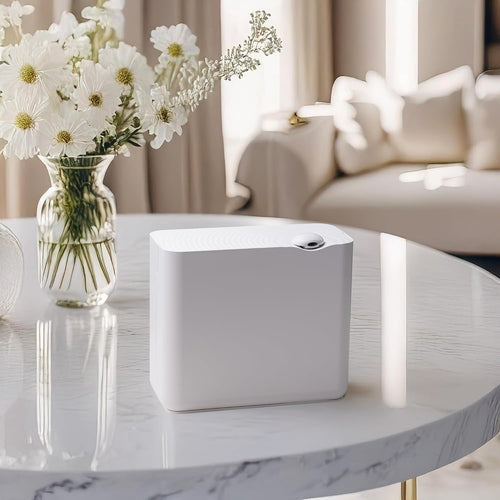Air Esscentials The Radiant Smart Scent Air Machine – Large Nebulizing Waterless Diffuser for Whole Home & Commercial Use, Bluetooth/App Control, Covers 4,000 sq. ft., White