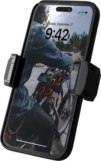 Freakmount - 2.0 Magnetic Motorcycle Phone Mount - Compatible with Harley Davidson - Premium Billet Aluminum Holder for Gas Tank - High-Speed Magnet Accessories - Fits Most Phones, Black