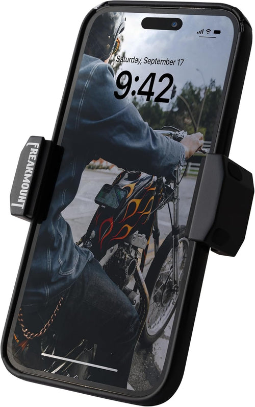 Freakmount - 2.0 Magnetic Motorcycle Phone Mount - Compatible with Harley Davidson - Premium Billet Aluminum Holder for Gas Tank - High-Speed Magnet Accessories - Fits Most Phones, Black