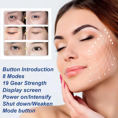 Firming Facial Massager - Lifting Facial Massager | Face Lift With Patch Pads | Ems Face Massage 8 Modes | Microcurrent Face Muscle Stimulator, Face Lifting Instrument For Face Slimming