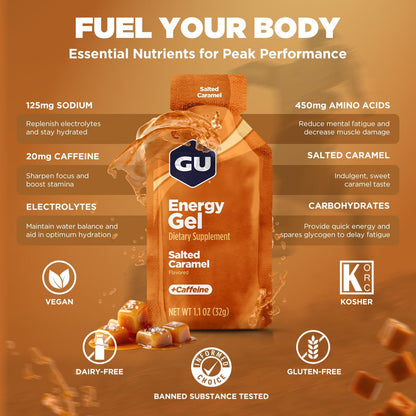 GU Energy - Energy Gels - Salted Caramel (with caffeine)