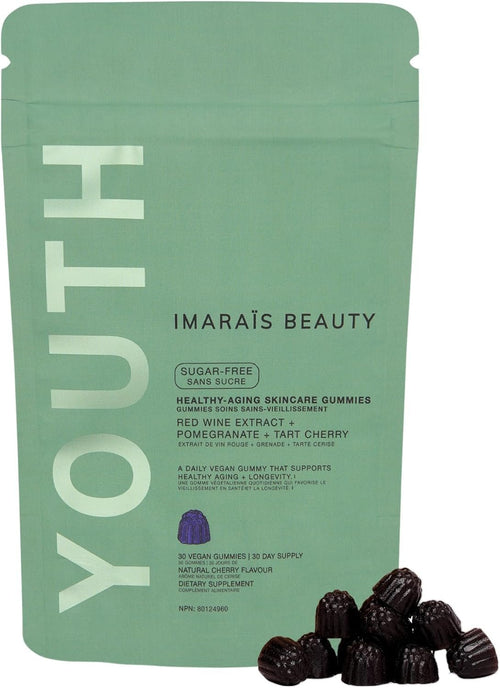 Imarais Beauty Youth Anti-Aging Gummies, Vegan Skincare Gummy for Wrinkles & Dark Spots, Boosts Collagen, Enhances Skin Elasticity, Sugar-Free Beauty Supplement, 30ct