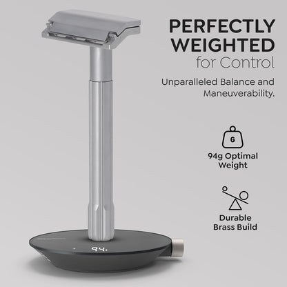 Parker SoloEdge Single Edge Safety Razor with 100 Parker Platinum Single Edge Razor Blades Included