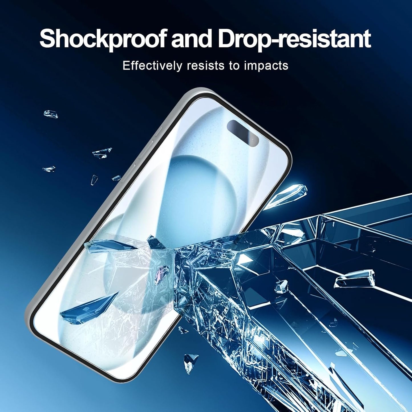 NEW'C [3 Pack] Designed for iPhone 16,15 (6.1 inches) Screen Protector Tempered Glass with easy installation tool included,Case Friendly Ultra Resistant