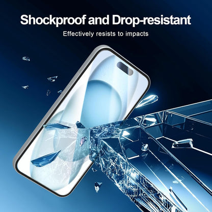 NEW'C [3 Pack] Designed for iPhone 16,15 (6.1 inches) Screen Protector Tempered Glass with easy installation tool included,Case Friendly Ultra Resistant