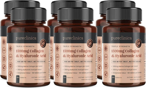 1500mg UltraColl Collagen (1200mg) & Hyaluronic Acid (300mg) x 1080 Tablets (6 Bottles of 180)