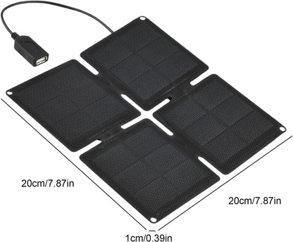 Portable Solar Charger, Foldable Panel Charger, Outdoor Power Source, High-Efficiency Energy Output, Lightweight 200g Design, 7.87x7.87x0.39 inches, Use for Cameras, Phones