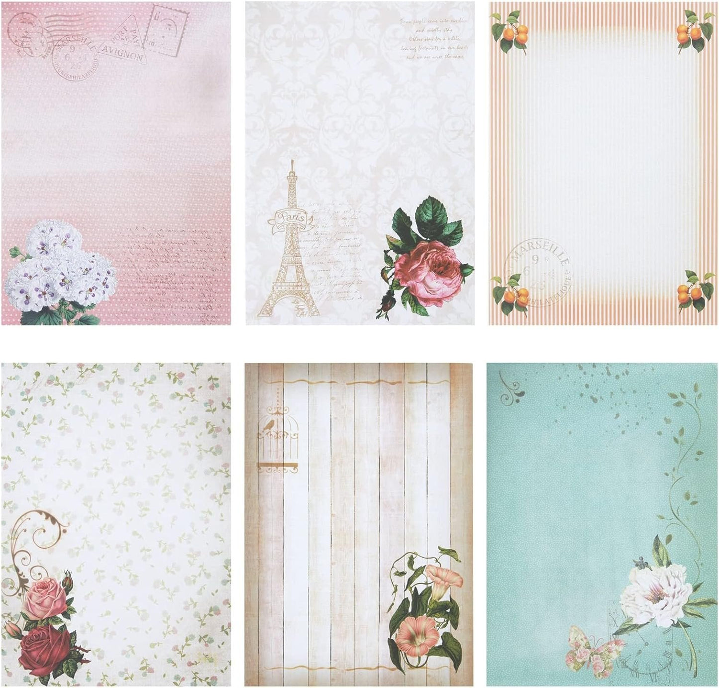 Floral Vintage Stationery Letter Paper and Envelopes Set (90 Pieces)