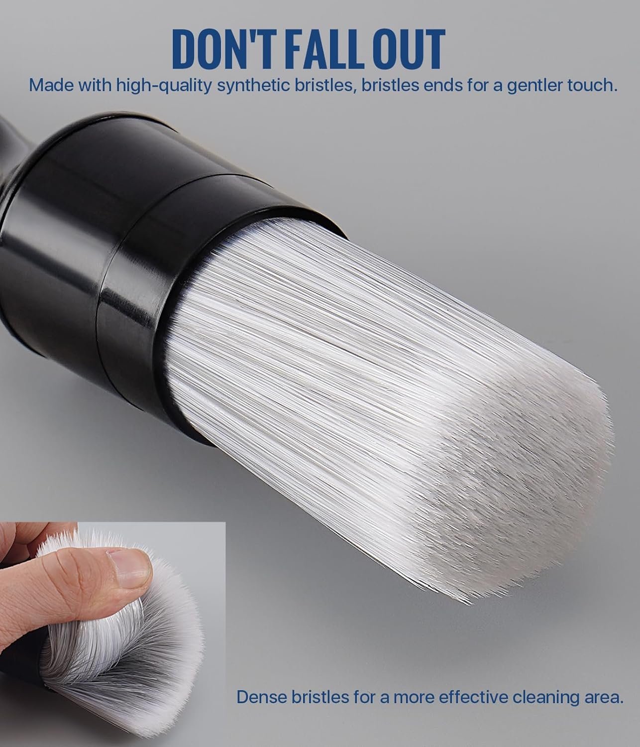 Car Exterior and Interior Detail Brushes, Scratch Free Auto Cleaning Brush Kit, Soft Synthetic Bristles Detailing Brush, Car Care Cleaner Duster Supplies Set for Vehicles Wheels, Vent