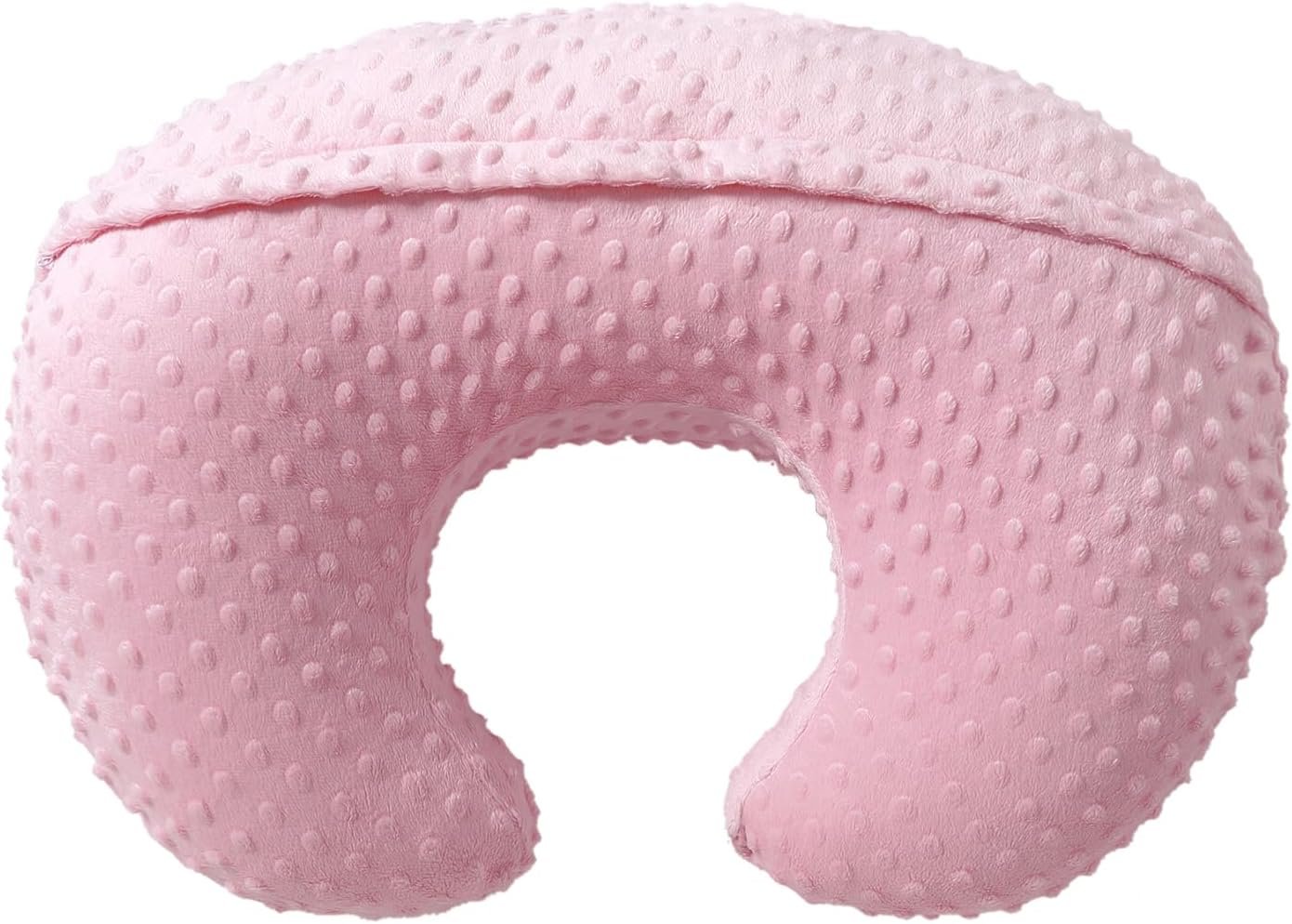ESEN Baby Nursing Pillow and Body Positioner for Breast Feeding and Bottle Feeding, Ultra Soft Baby Breastfeeding Pillows with Removable Nursing Pillow Cover for More Support for Mom and Baby (Pink)