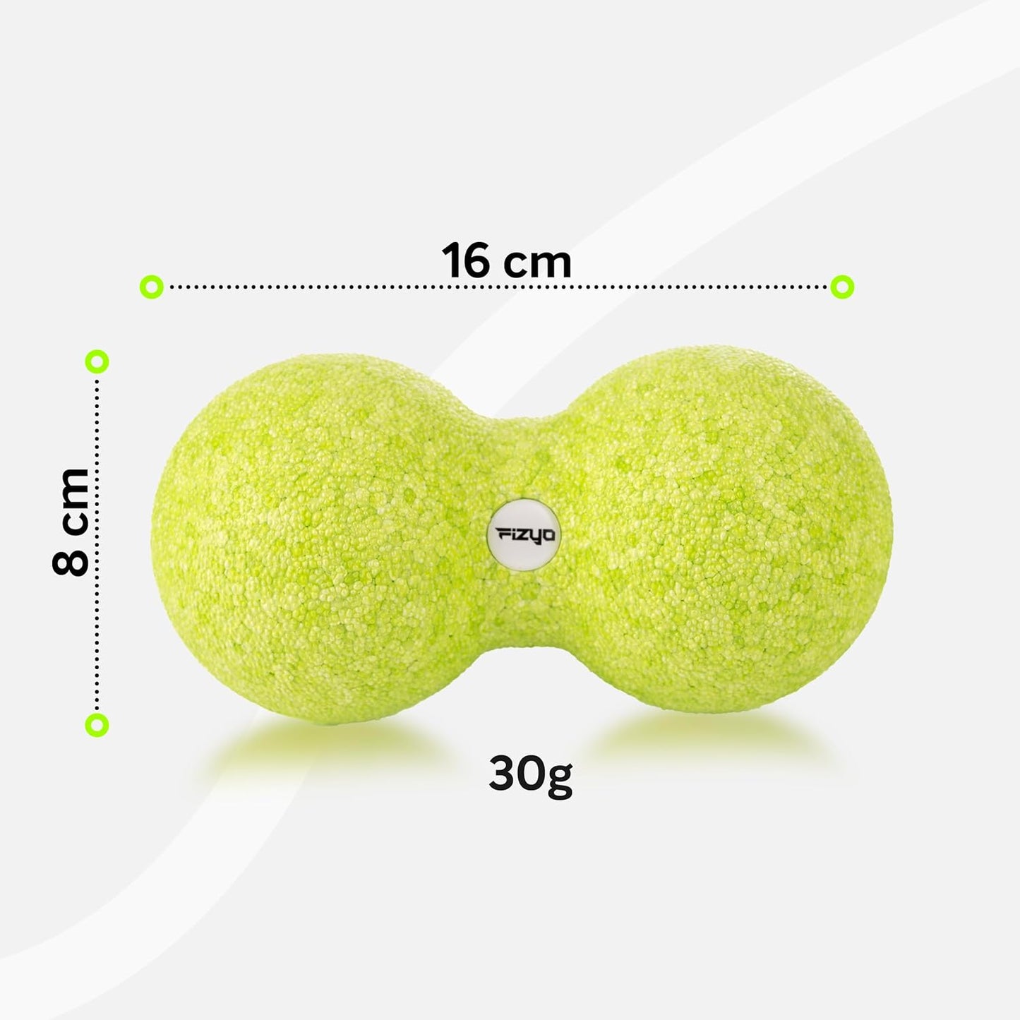 FIZYO Double EPP Massage Ball 16x8cm - Muscle Massager for Back, Neck, Foot and Trigger Point, Physical Therapy, Yoga, CrossFit, Pilates, Recovery and Rehabilitation (Lemon)