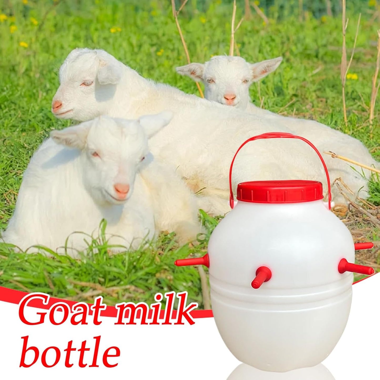 Lamb Feeding Nursing Multi-pacifier Bucket,Lamb Milk Feeder,Goat Bottles For Feeding Baby Goats,Goat Feeder For Water Intake,Lamb Bottles For Baby Lambs,Reusable Livestock Drinking & Watering Supplies