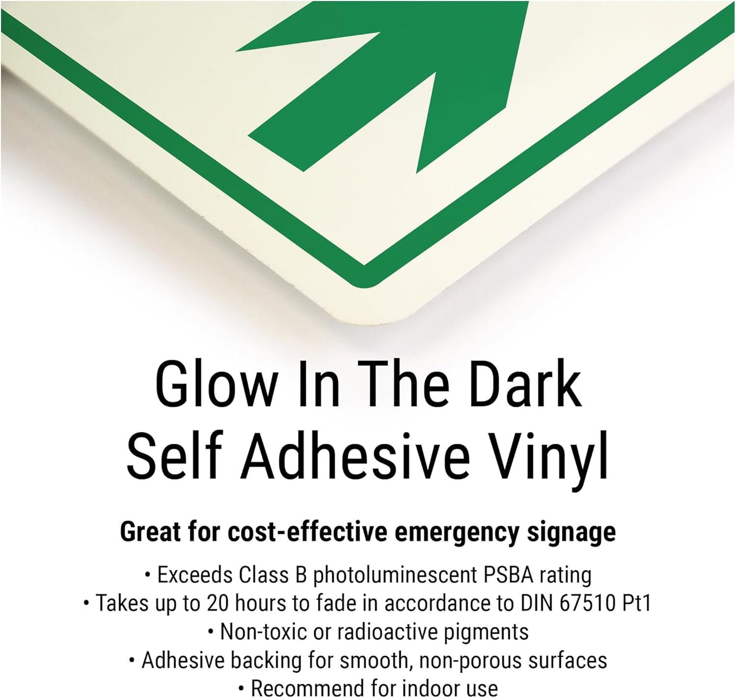 V Safety Health and Safety At Work Act 600 x 450 mm – Cartello di sicurezza autoadesivo in vinile fosforescente