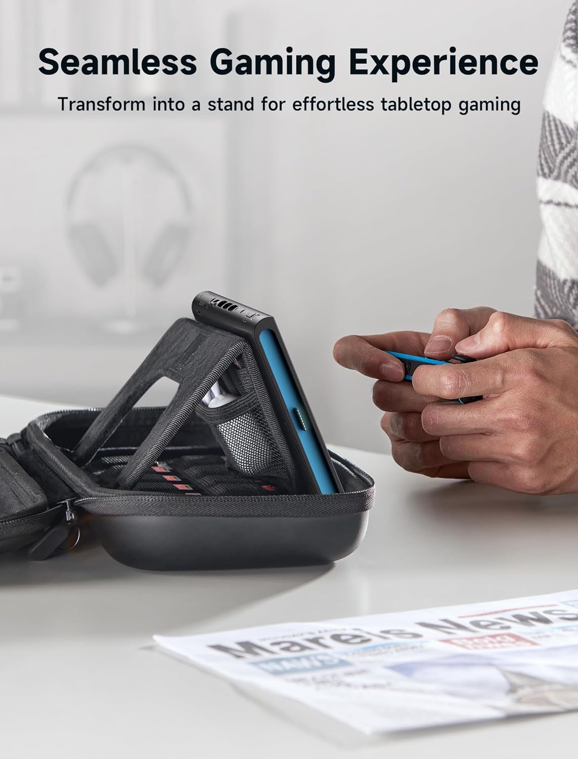 JSAUX Carrying Case Compatible with Nintendo Switch 2 (2025), Protective Hard Shell Case with 15 Game Card Slots, Portable Travel Bag for Switch 2 Console and Accessories, Black