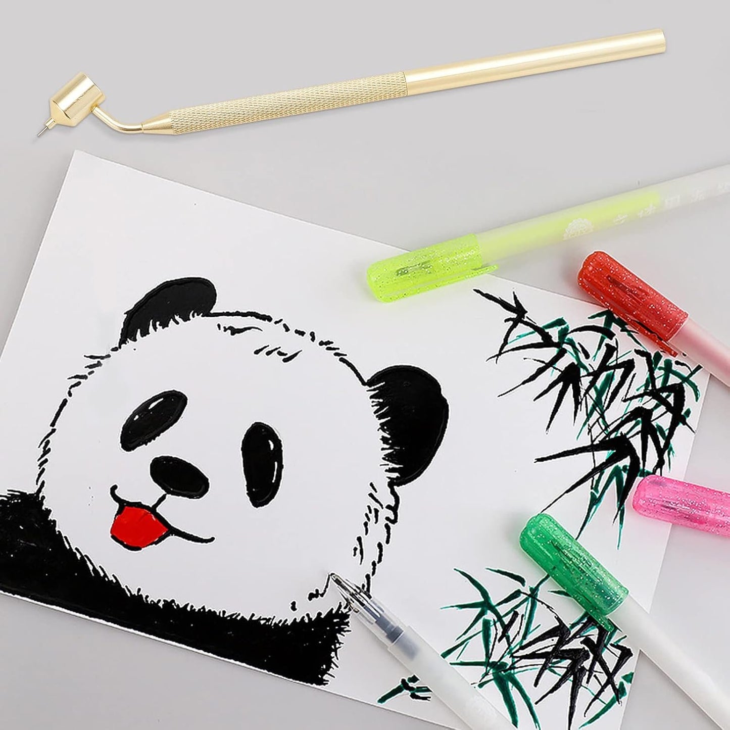 GORGECRAFT 1pc Slanting Fine Line Painting Pen Fluid Writer Pen Retro Aluminum Fineliners Paint Pen Artists Student Sketch Portable Drawing Tools Art Craft Calligraphy Stationery Writing Supplies