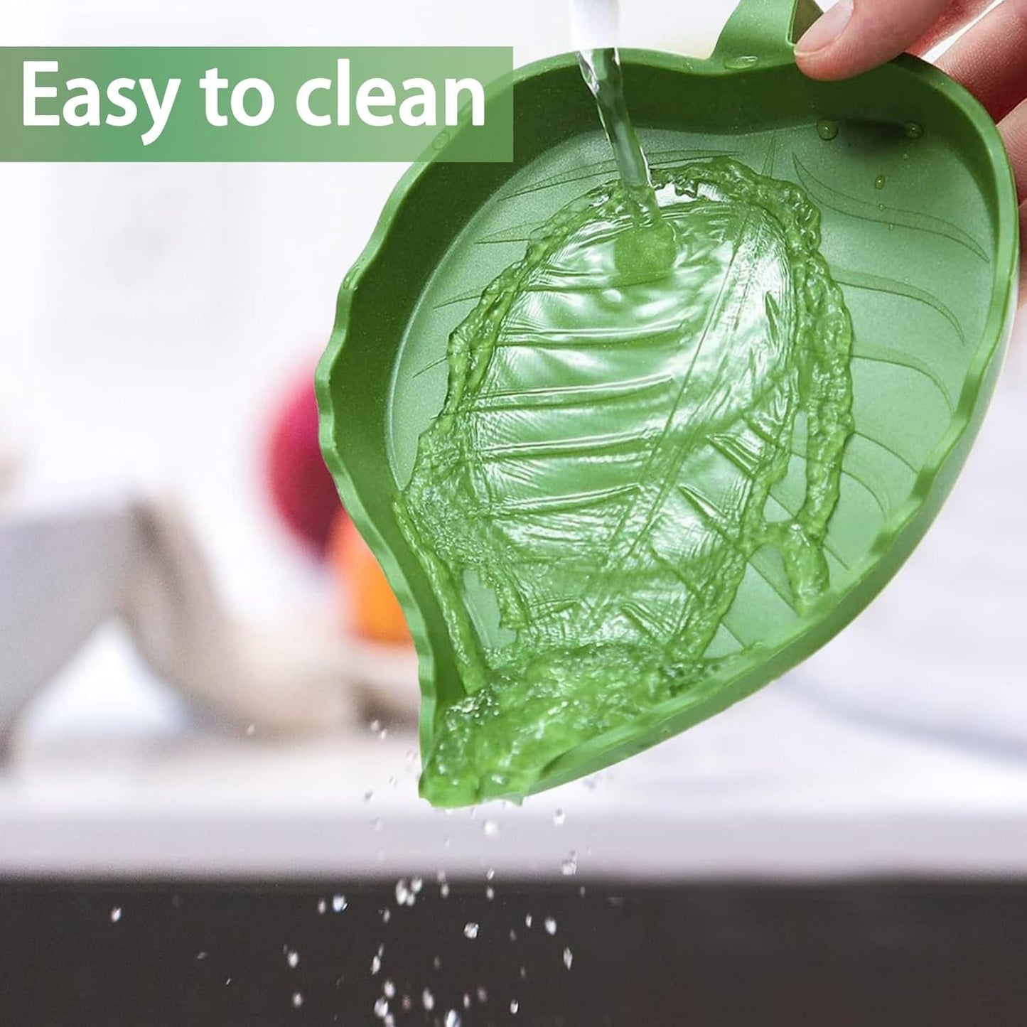 2 Pcs Reptile Leaf Food Water Dish Bowl,Food Feeding Plate Reptile Accessories for Turtles, Geckos, Lizards, Hamsters, Snakes, Spiders, Frogs, Chameleons and Other Reptiles (Large and Small)