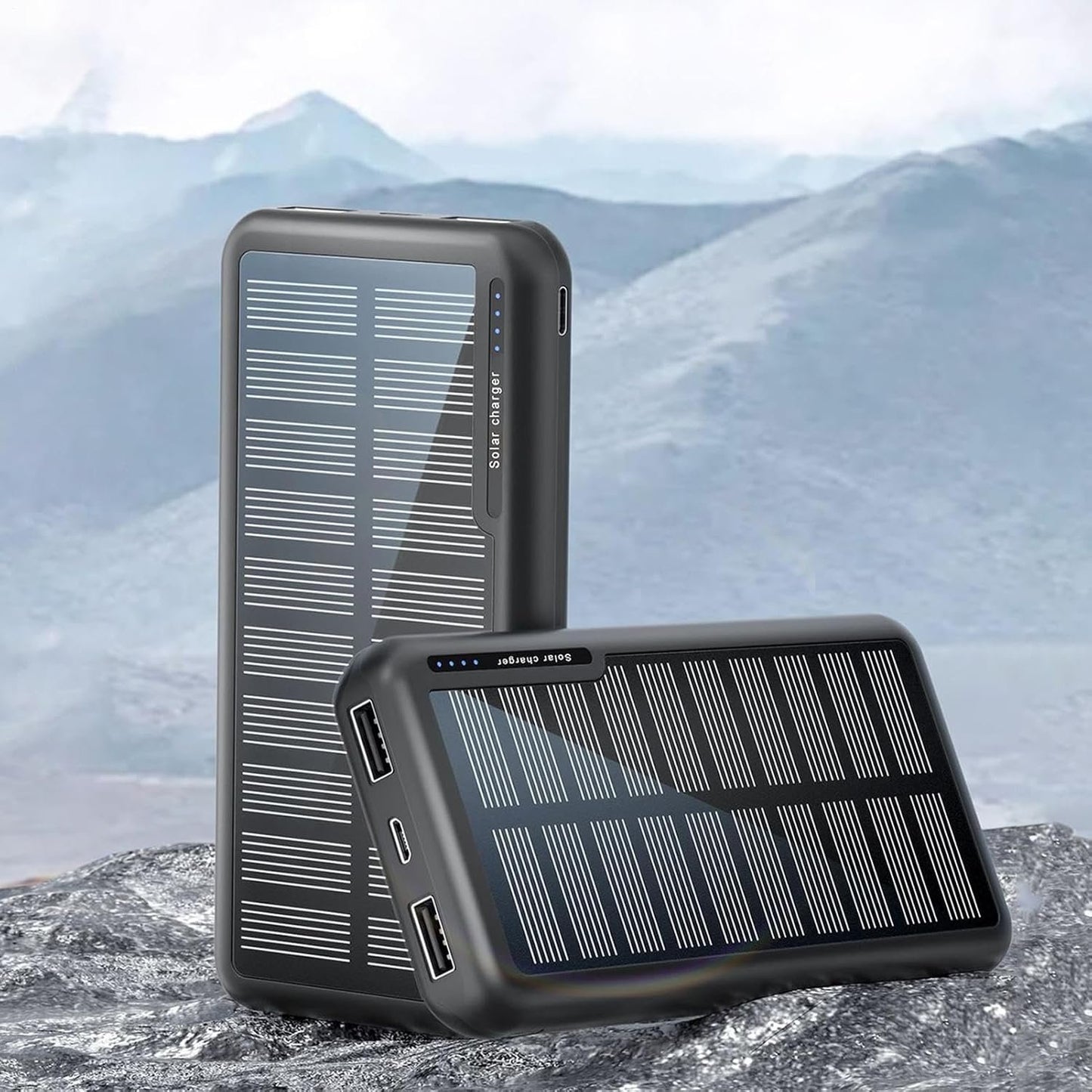 Portable Charger - Solar Smartphone Charger 10000mAh | Slim Charging Bank for Camping Travel Beach Car Outdoor Fishing Festival Hiking Flight