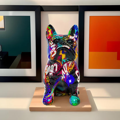 Tyinerc Figura da scrivania con bulldog francese, in resina, decorazione da scrivania, decorazione da tavolo, per soggiorno, camera da letto, mobile TV e desktop